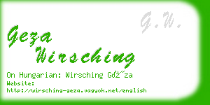 geza wirsching business card